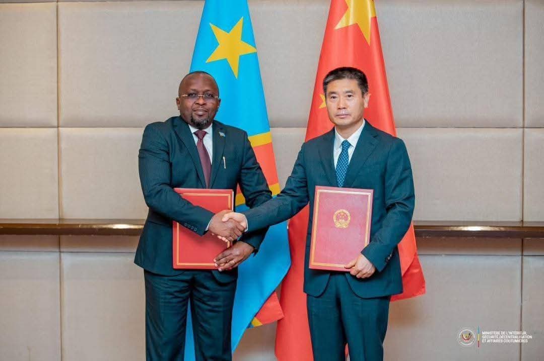 RDC - CHINE :  Signature accord de coopération policière entre la RDC et la Chine