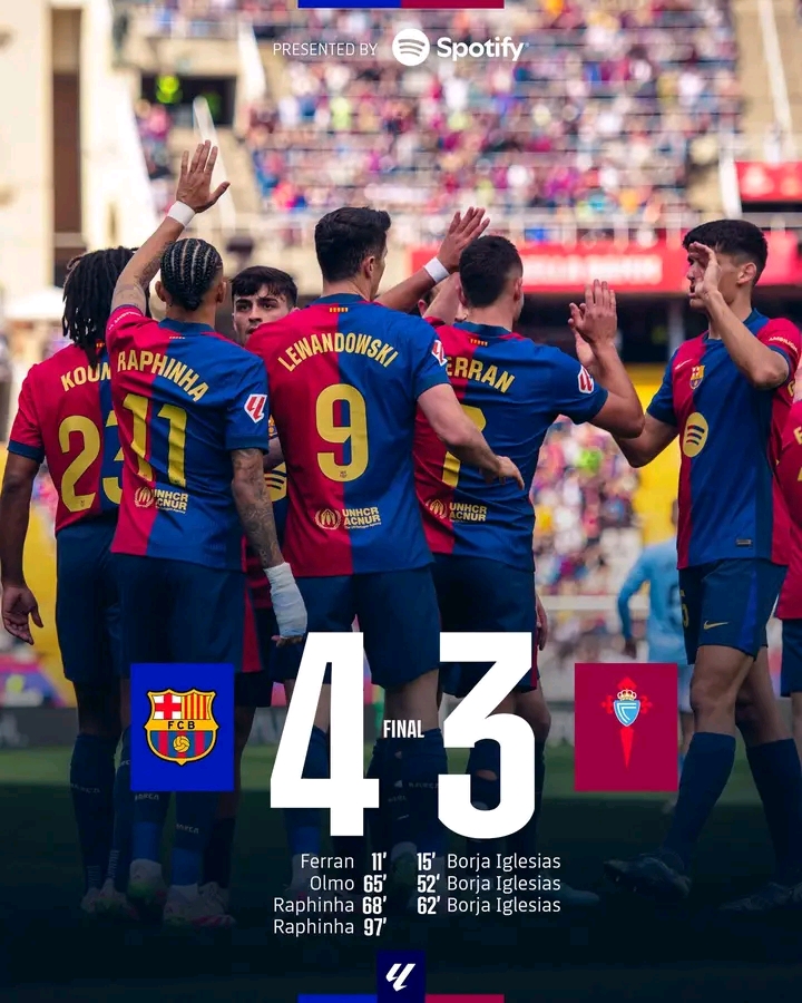 La remontada spectaculaire du FC Barcelone face au Celta Vigo&nbsp;(4-3)